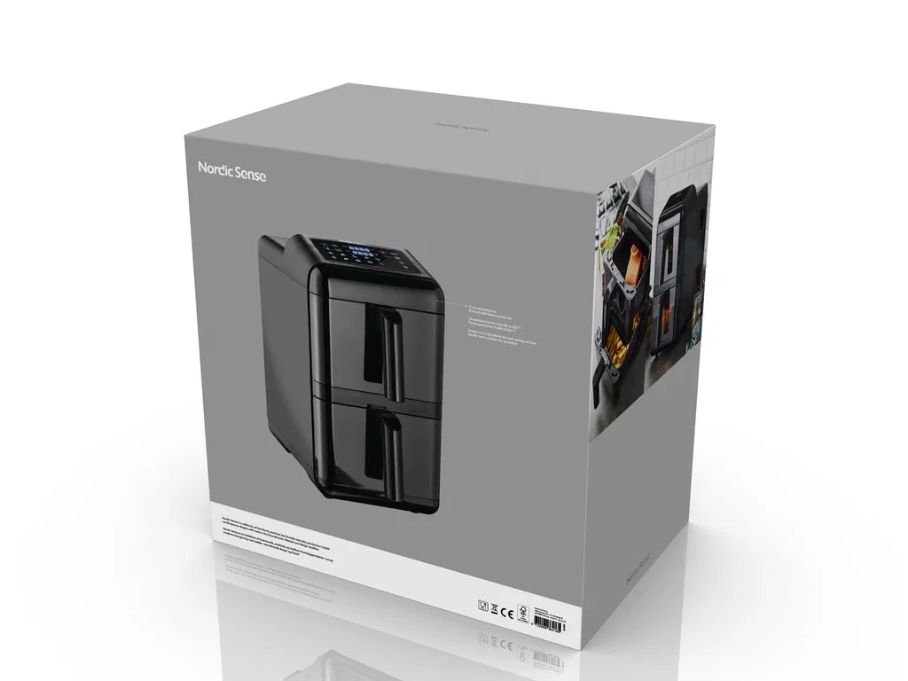 Nordic Sense Airfryer Double Stack 11,6 liter 2900 watt sort
