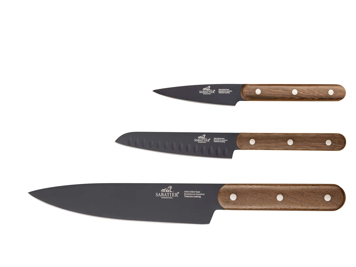 Lion Sabatier International Phenix Walnut Knivsæt 3 dele Sort/Træ