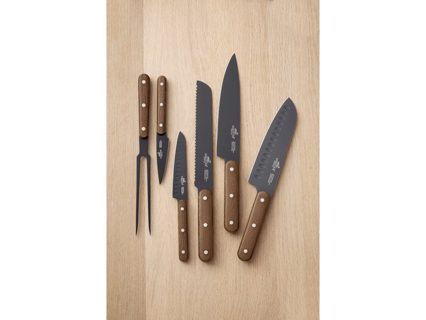 Lion Sabatier International Phenix Walnut Knivsæt 6 dele Sort/Træ