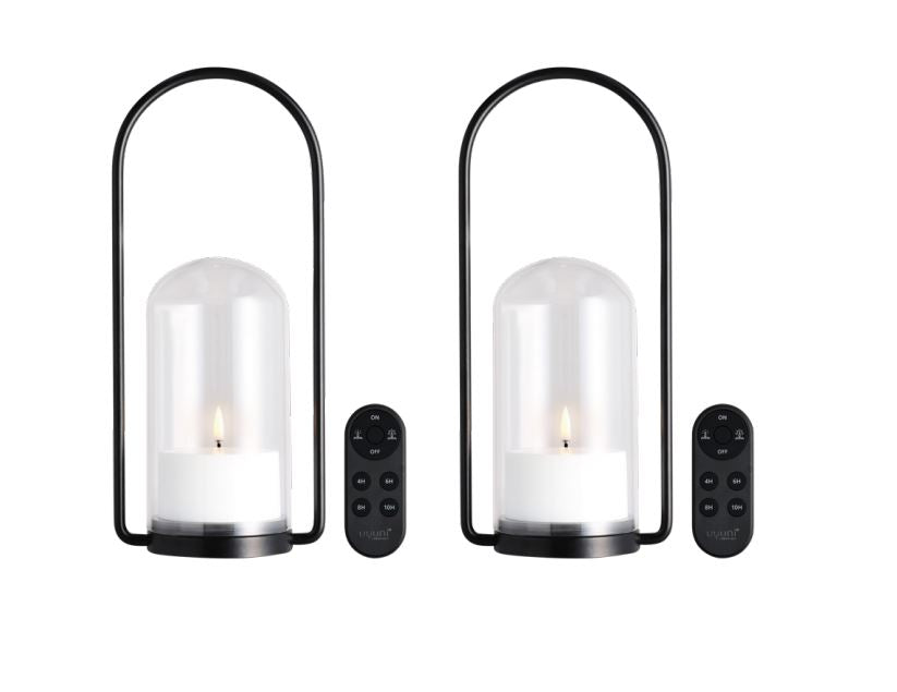Udendørs lanterne sæt med LED-lys og fjernbetjening