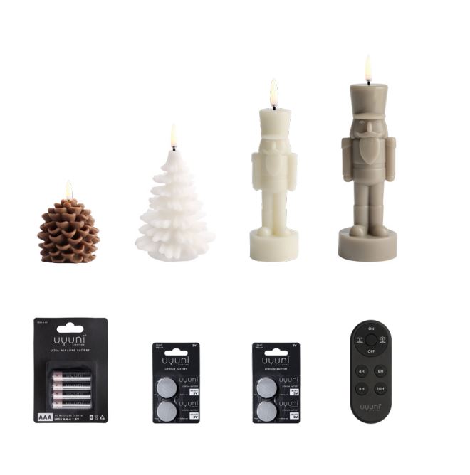 LED julelys – Nutcracker, grankogle og juletræ